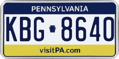 PA license plate KBG8640