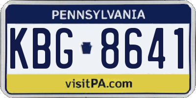 PA license plate KBG8641