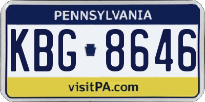 PA license plate KBG8646