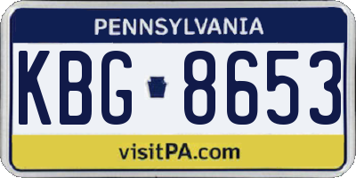 PA license plate KBG8653
