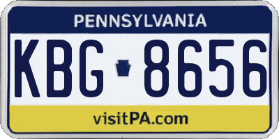 PA license plate KBG8656