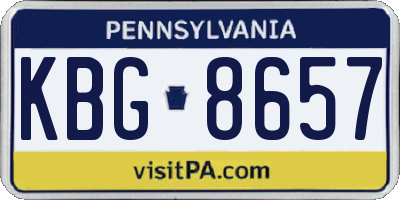 PA license plate KBG8657