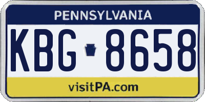 PA license plate KBG8658