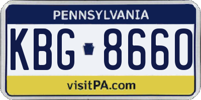 PA license plate KBG8660