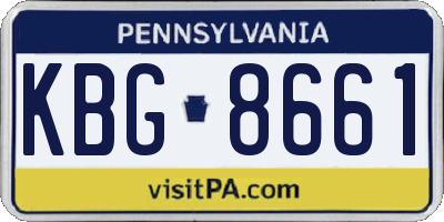 PA license plate KBG8661