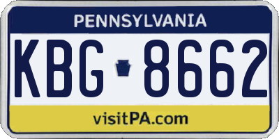 PA license plate KBG8662