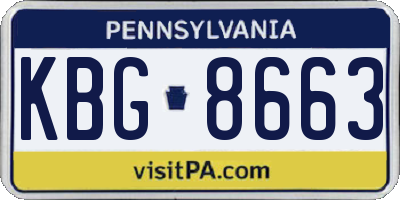 PA license plate KBG8663