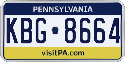 PA license plate KBG8664