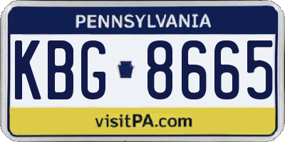 PA license plate KBG8665