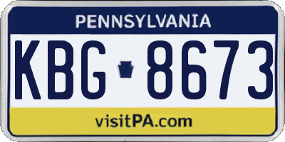 PA license plate KBG8673