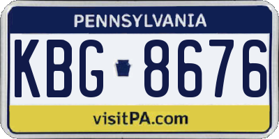 PA license plate KBG8676