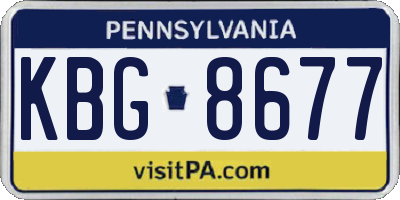PA license plate KBG8677