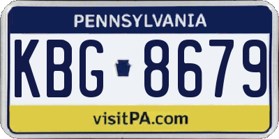 PA license plate KBG8679