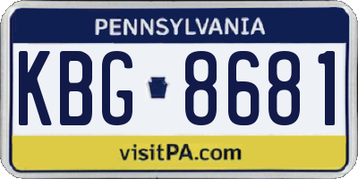 PA license plate KBG8681