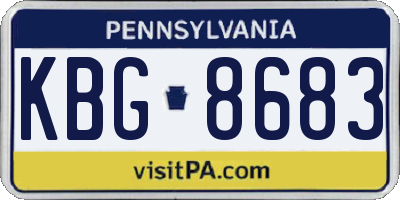 PA license plate KBG8683