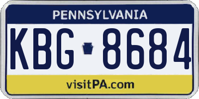 PA license plate KBG8684
