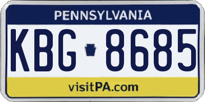PA license plate KBG8685