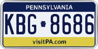 PA license plate KBG8686