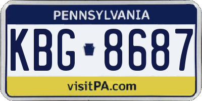 PA license plate KBG8687