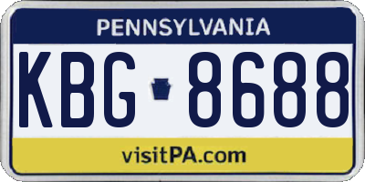 PA license plate KBG8688