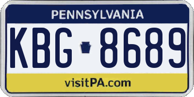 PA license plate KBG8689