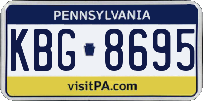 PA license plate KBG8695