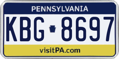 PA license plate KBG8697