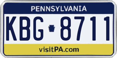 PA license plate KBG8711