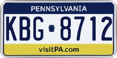PA license plate KBG8712