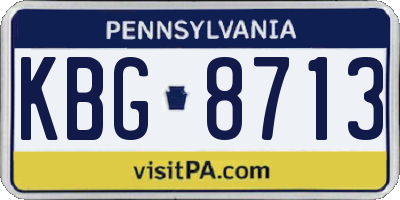 PA license plate KBG8713
