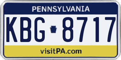 PA license plate KBG8717