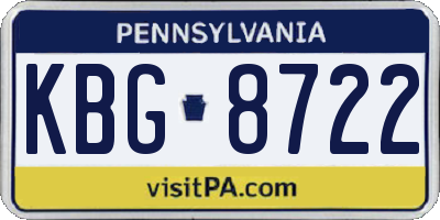 PA license plate KBG8722