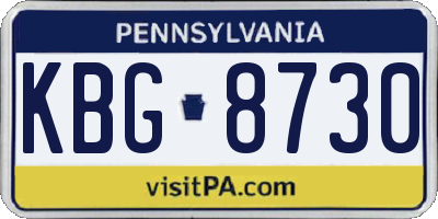 PA license plate KBG8730