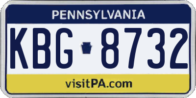 PA license plate KBG8732