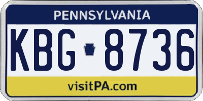 PA license plate KBG8736