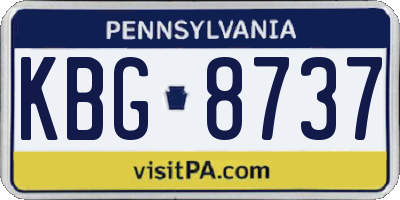 PA license plate KBG8737