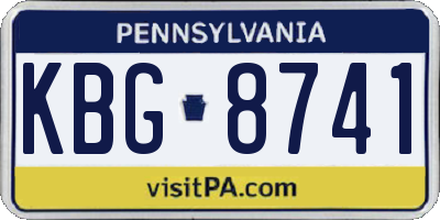PA license plate KBG8741