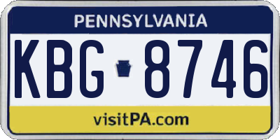 PA license plate KBG8746