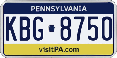 PA license plate KBG8750