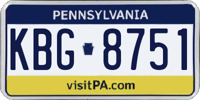 PA license plate KBG8751