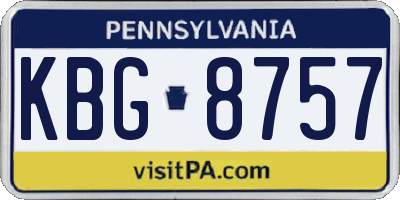 PA license plate KBG8757