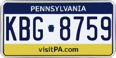 PA license plate KBG8759