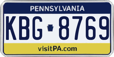 PA license plate KBG8769