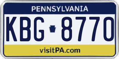 PA license plate KBG8770