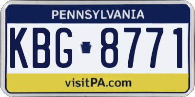 PA license plate KBG8771