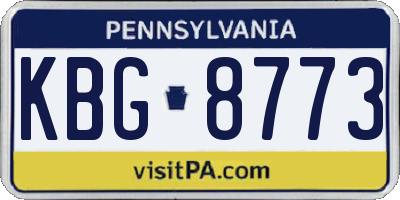 PA license plate KBG8773