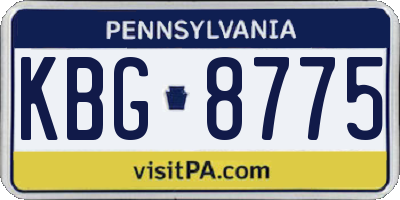 PA license plate KBG8775