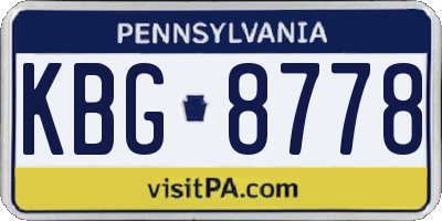 PA license plate KBG8778