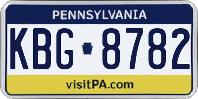 PA license plate KBG8782
