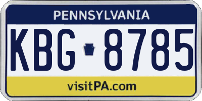PA license plate KBG8785